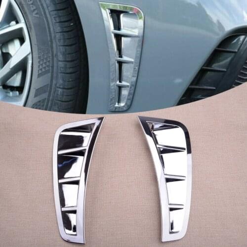 2Pcs Interior Chrome Front Bumper Side Air Outlet Cover Molding Trim Fit for Hyundai Sonata 2020 2021 Car Accessories