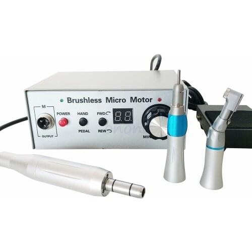 50,000 rpm Dental Brushless E Type Micromotor for Dental Laboratory Polishing Contra Angle and Straight Handpiece Set