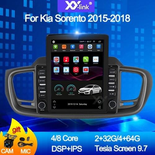 Android 10.0 9.7" tesla style screen car radio for Kia Sorento 2015-2018 Multimedia DVD player autoradio stereo audio no 2 din