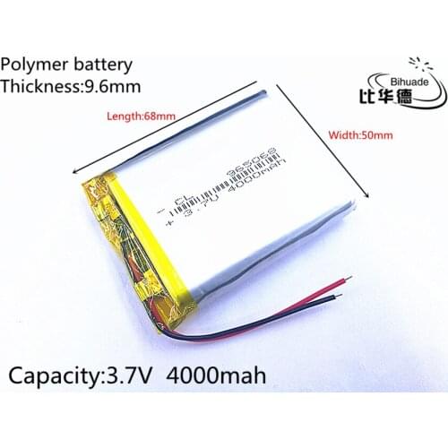 Free shipping 1pcs/lot 965068 Accumulator 3.7V 4000mAh Rechargeable Lithium Polymer For E-book