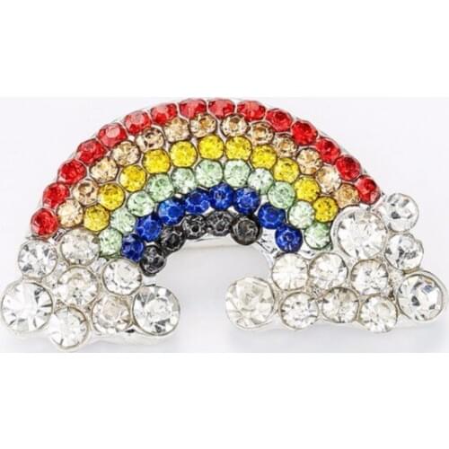 Free shipping 23mm rainbow Rhinestone Buttons Wedding Invitation Card for DIY crafts sew 50pcs/lot(BTN-5504)