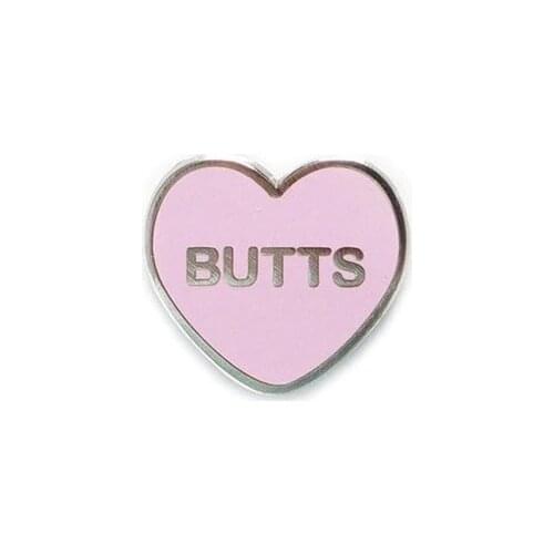 Butts Candy Heart Enamel Pin