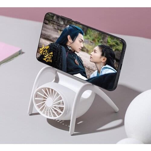 Mobile Phone Bracket Holders Fan Desktop Student Classroom Dormitory Small Electric Fan Chair Shape Mobile Phone Bracket Fan
