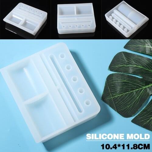 Pen Holder Mold Storage Case Phone Box Pen Holder Silicone Mould Epoxy Resin DIY Craft Jewelry Making Office Desk Ornament