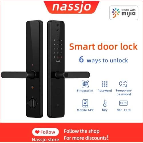 OKLAR Mijia Pro Smart Door Lock Fingerprint Lock Password Electronic With HD Camera Door Detection Remote Intercom App Control