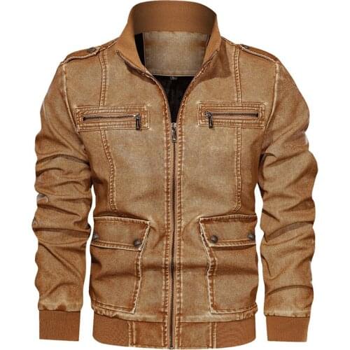 European and American Style Motorcycle Mens Leather Jackets and Coats Velvet 6XL Air Man Leather Coat Winter Warm Overcoat A917