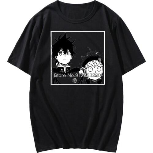 Japanese Anime T-shirt Asta Box Black Clover T-shirt mens short-sleeved Round Neck Summer Loose Casual T-shirt mens Top