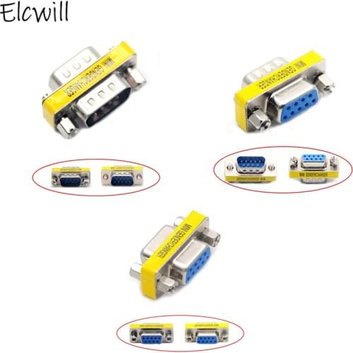 Hot D-Sub DB9 Connector RS-232 9Pin Socket M-M/M-F/F-F Serial Female Gender Changer Coupler Adapter