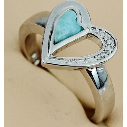 Fleure Esme Larimar Engagement Wedding Rings Jewelry & Accessories For Women Lovely Promotion Rhodium Plated R3534 size 6 7 8 9