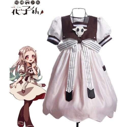 Anime Toilet-Bound Hanako-kun Cosplay Nene Yashiro costume Hanako-kun costume Dress+Socks+Headdress+Wig suit Costume for girls