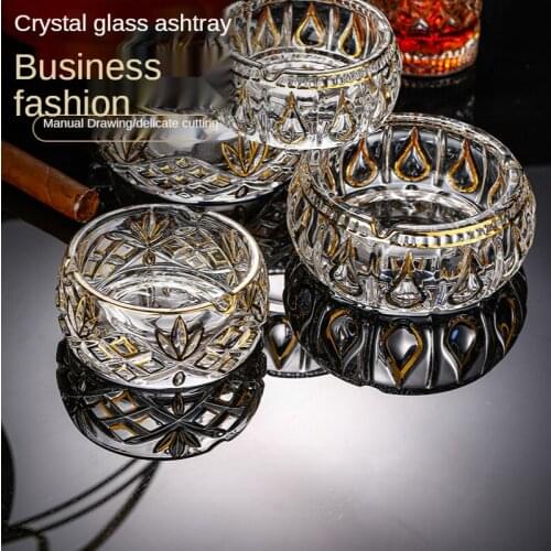 Creative Ashtray Personality Fashion Crystal Glass European Fashion Large Home Living Room Office KTV Ashtray