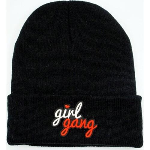 LDSLYJR Cotton girl letter embroidery Thicken knitted hat winter warm hat Skullies cap beanie hat for men and women 47