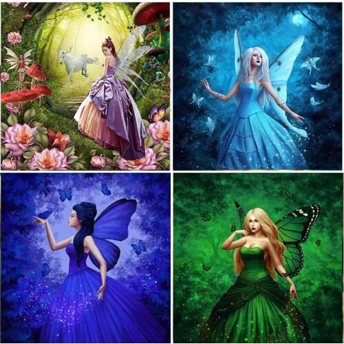 Forest Butterfly Elf Girl 5D Diamond Painting Kits Gift Full Round With AB Drill Design Home Decor Embroidery Display Animal Art