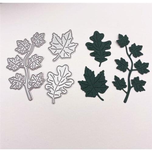 Leaves Metal Cutting Dies Tree Leaf Stencils Photo Album Embossing Paper Making Scrapbooking Knife Mold Crafts Dies