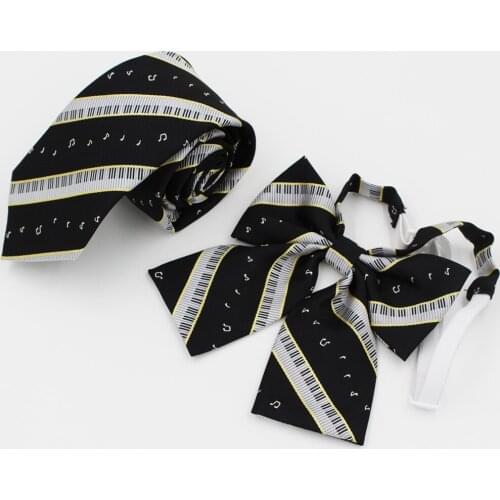 7CM Men Ties Boys High Scholl Students Japanese JK Style Uniform Necktie Women Girls Bowtie Butterfly Black Red Musical Pattern