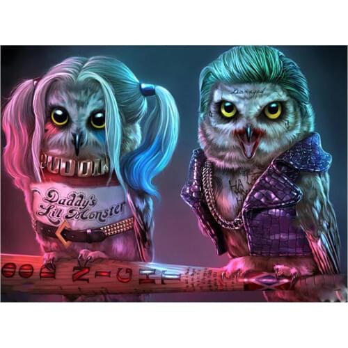 Full square round drill 5d diy diamond painting Owl cosplay Cross Stitc painting Rhinestone Embroidery art 9527