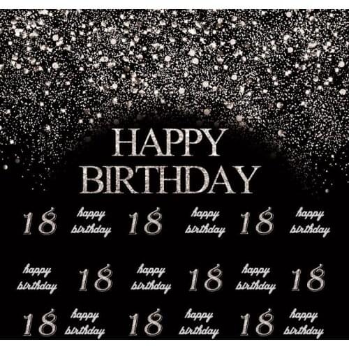 Nitree Happy Sweet 16 30 40 50 60th Birthday Party Silver Gold Romantic Celebration Decor Photo Background Photography Backdrop