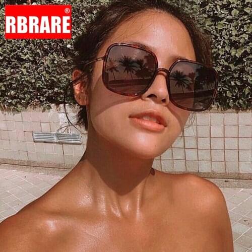 RBRARE Oversized Sunglasses Women 2021 Brand Designer Square Sunglasses Women Vintage Sun Glasses Retro Lunette De Soleil Femme