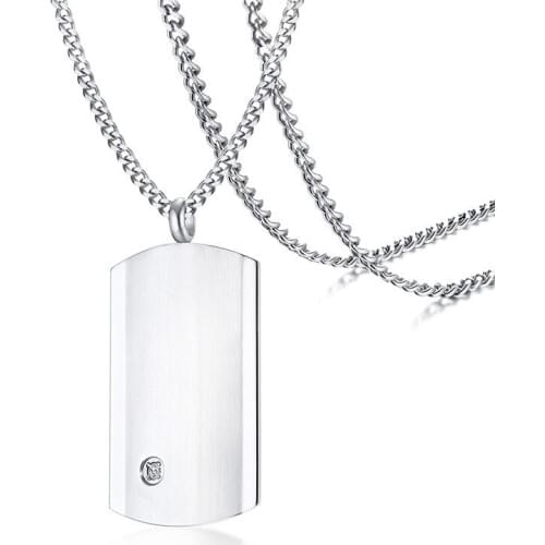 Simple Geometric Pendant Necklace For Men Women Fashion Stainless Steel Zircon Charms Jewellery Long Chain Collares Bijoux Gifts