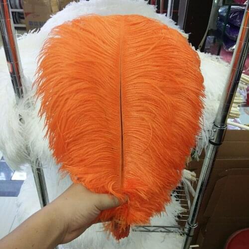 Wholesale perfect 10pcs orange ostrich feather high quality 14-16inches / 35-40cm For Weeding Party Decoration