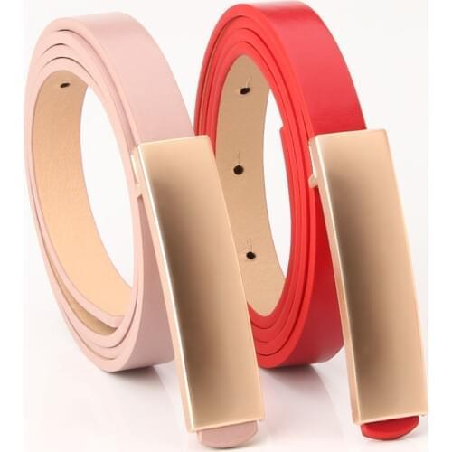 Belt Dress Simple Versatile Fashion Women Leather Belt Thin Skinny Metal Elastic Buckle Waistband Belt Dress Accessories Present