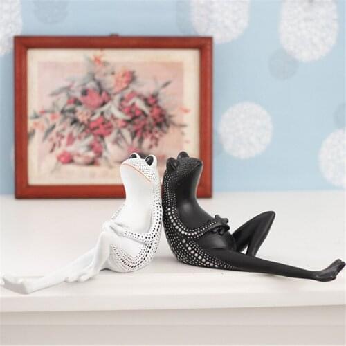 MODERN SIMPLE ABSTRACT ARTS FROG ANIMALS FIGURINES WAVE POINT FROG STATUE CREATIVE RESIN ART&CRAFT HOME DECORATION R3145