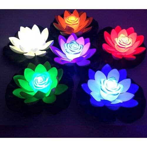 Led Lotus Lamp Buddhist Blessing Wishing Lamp Water Landscape Lighting Decoration With Battery GQ