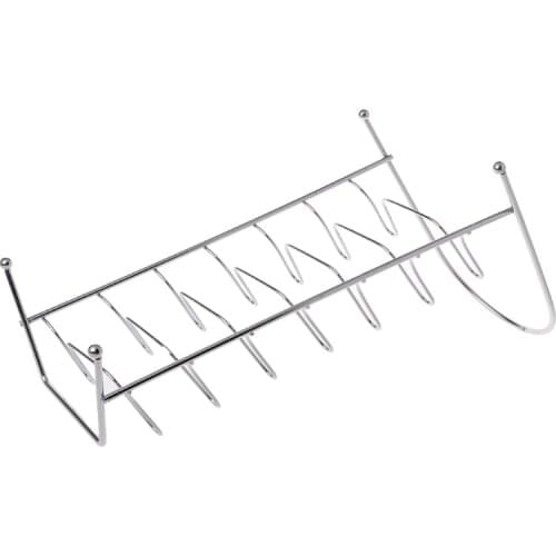 Plate Organizer 8 Slots Chrome Plated Dish Racks Countertop Drying Stand 37MF