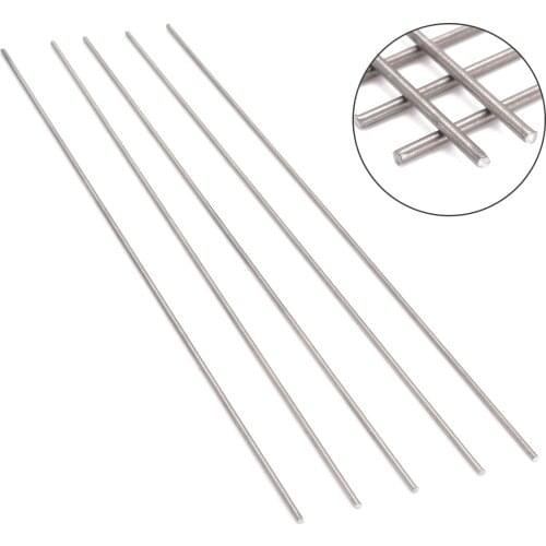 5Pcs Titanium GR5 Metal Rod with Anti-Corrosion 2X250mm Silver Round Ti Welding Stick Rods High Strength Welding Tools