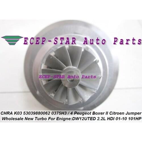 Turbo Cartridge CHRA K03 53039880062 53039700062 9643350480 For Peugeot Boxer For Citroen Jumper 01- DW12UTED 2.2L Turbocharger