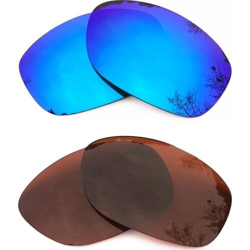 Ice Blue Mirrored & Brown Polarized Replacement Lenses for Pit Bull Frame 100% UVA & UVB