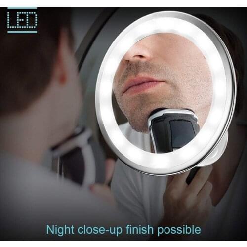LED Lighted 10X Magnifying Makeup Mirror with Suction Cup, 360 Degree Rotating Adjustable ,Shower Shave Mirrors