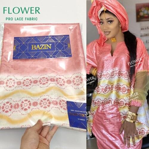 Jacquard Style Bazin Riche Getzner 2021 Nouveau For Indian Noble Lady Gambia Wedding Clothing Bazin Riche Tissu Dentelle Laces