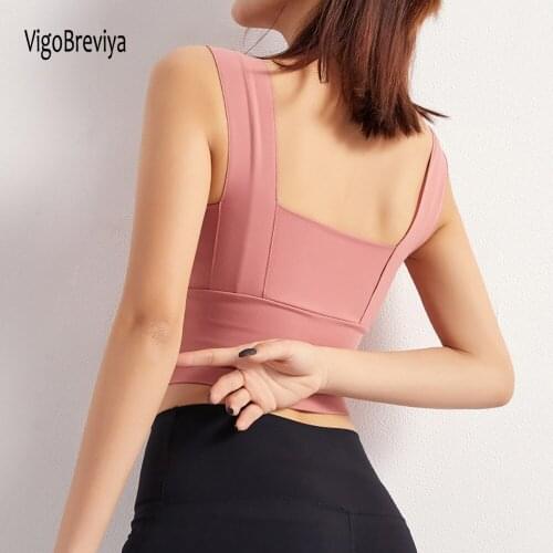 VigoBreviya Women Pink High Support Sports Bra Push Up Seamless Workout Sport Top Crop Tank Fitness Wear For Yoga Gym Brassiere