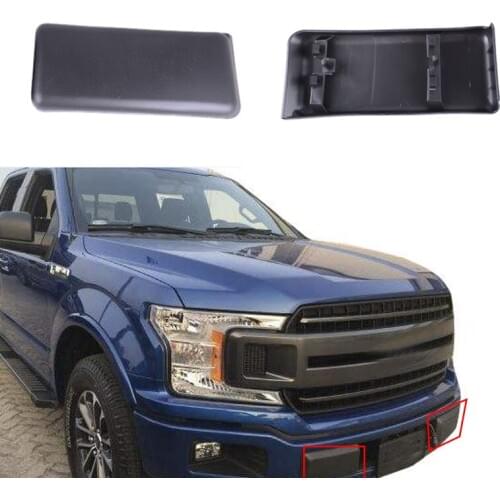 2pcs Front Bumper Pad Set+ Front License Plate Holder Mounting Bracket For Ford F150 2009-2014