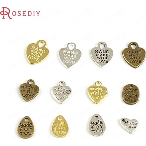 2614)Made with love for you Heart Oval Drop Shape Charms Pendants Findings Accessories More styles can picked