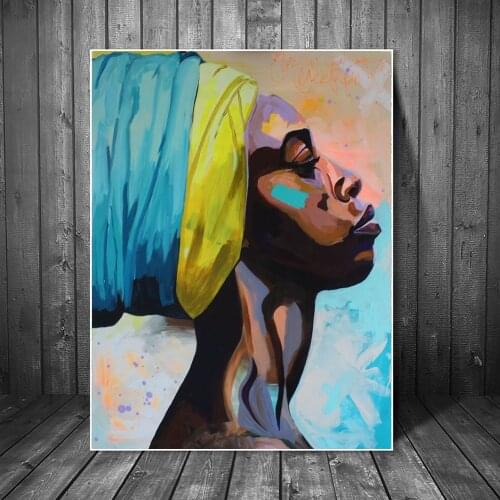 Abstract African Women Canvas Paintings Posters And Prints Modern Portrait Of Black Woman Wall Art Canvas Pictures Home Decor