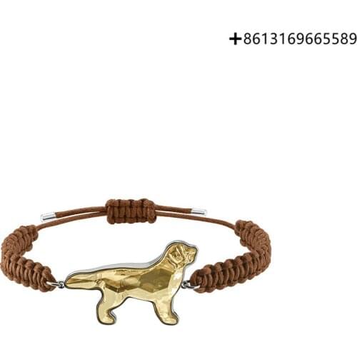 Original Engraving 1:1 100% Pure Silver 925 Golden Retriever Cute Puppy Knot Bracelet Manufacturers Direct Batch Free Delivery