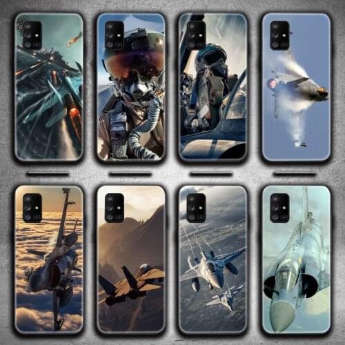 Fighter Pilot F16 Aircraft Phone Case For Samsung Galaxy A52 A21S A02S A12 A31 A81 A10 A30 A40 A50 A70 A80 A71 A51 5G
