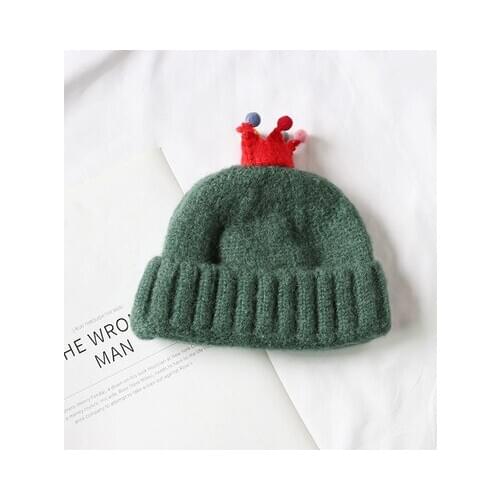 Candy Color Warm Kids Baby Winter Hats With Crown For Kids Children Knitted Baby Boy Cap Kids Baby Girls Hat