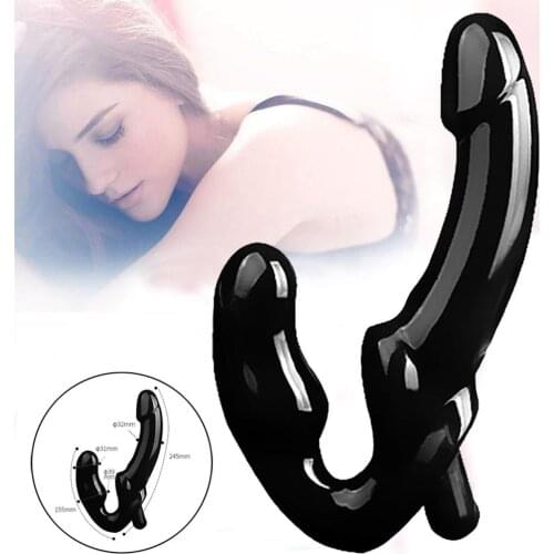 Strapless Strapon Dildo Dual Vibrators Rechargeable Lesbian Strap-on Penis Pegging Double Ended Dildo for Women Toys for Adult