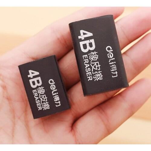 4Pcs Black Color Pencil Rubber Soft 4B Eraser Office Professional Draw Correction Sketch Art Class Homework School Test 7546