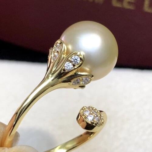 Nice Quality 925 Sterling Silver Adjustable Ring Settings Findings Mountings Parts for Pearl Corals Jade Crystal, 5pcs/lot