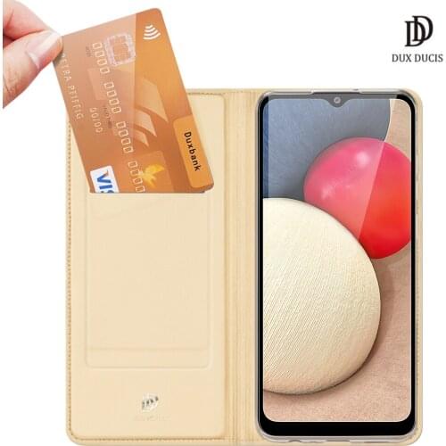 For Samsung Galaxy A02S DUX DUCIS Skin Pro Series Leather Wallet Flip Case Full Protection Steady Stand Magnetic Closure