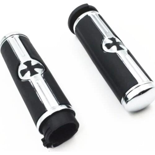 1" 25mm Cross Handlebar Throttle Hand Grips For Softail Dyna Sportster Electra Glide Ducati KtN Bmw Triumph Victory