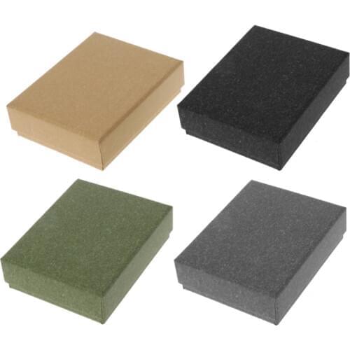 JAVRICK 7 x 9 x 3 cm Square Kraft Jewelry Box Necklaces Earrings Bracelets Box Gift Packing Display