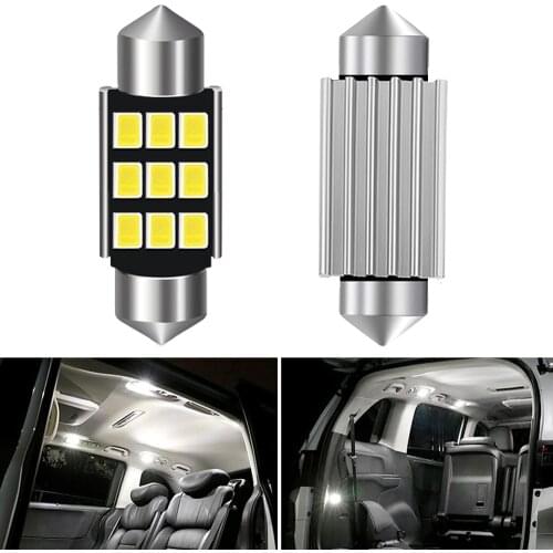 2x Car Interior Light 31mm 36mm 39mm 41mm LED Bulb C10W C5W Festoon Vanity Mirror Dome Reading Door License Number Light 12V