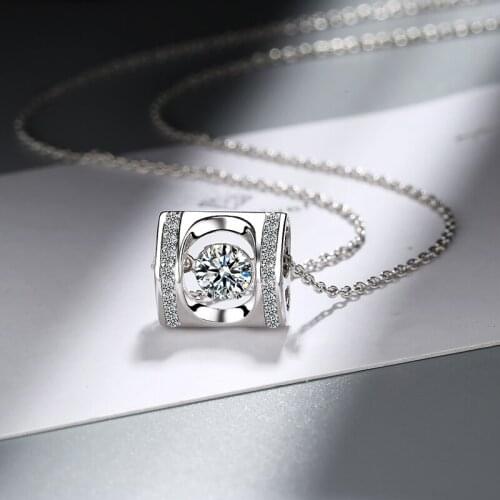 Geometric Small Pendants Necklaces For Men Women Shiny Micro Crystal Heart Pentagram Star Zircon Cute Pendant Accessories