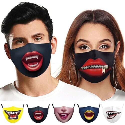 Cosplay Masks Adult Funny Vampire Horror Masks Dustproof Sunscreen Reusable Face Mascarillas Halloween Cosplay Mask Cotton