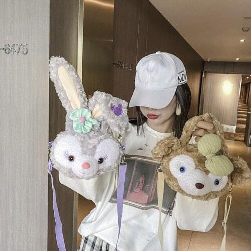 Japanese Cute Girls Women Lolita Plush Rabbit Long Ear Bunny Bag Animal Crossing Backpack Doll Plush Kawaii Bear Handbag